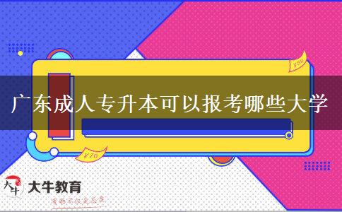 广东成人专升本可以报考哪些大学