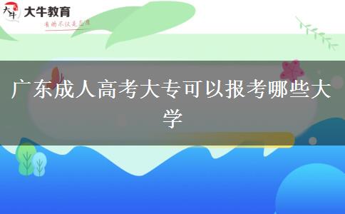 广东成人高考大专可以报考哪些大学