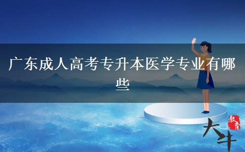 广东成人高考专升本医学专业有哪些