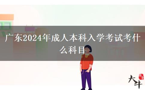 广东2024年成人本科入学考试考什么科目