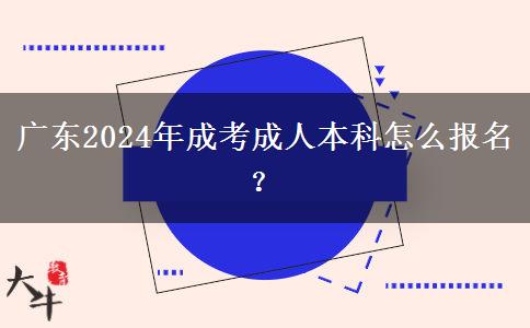 广东2024年成考成人本科怎么报名？