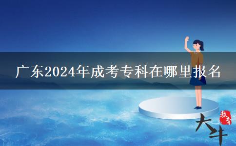 广东2024年成考专科在哪里报名