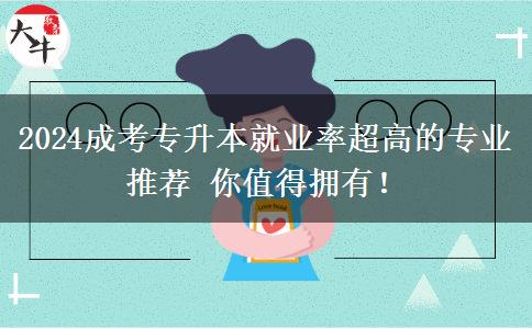 2024成考专升本就业率超高的专业推荐 你值得拥有