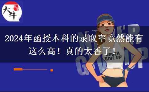 2024年函授本科的录取率竟然能有这么高！真的太香了！