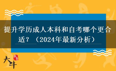 提升学历成人本科和自考哪个更合适？（2024年最新分析）