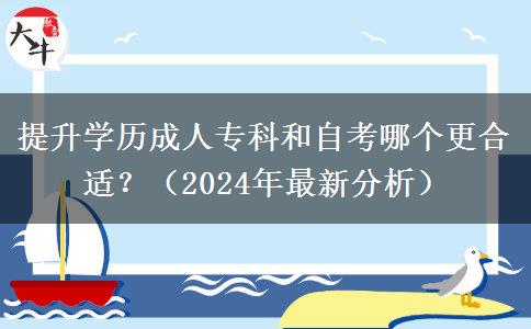 提升学历成人专科和自考哪个更合适？（2024年最新分析）