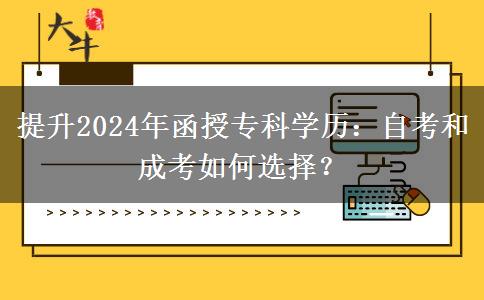 提升学历函授专科和自考哪个更合适？（2024年最新分析）