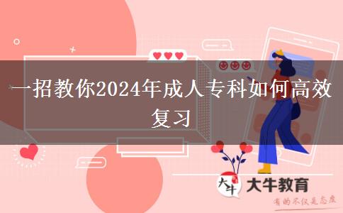 一招教你2024年成人专科如何高效复习