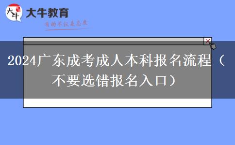2024广东成考成人本科报名流程（不要选错报名入口）