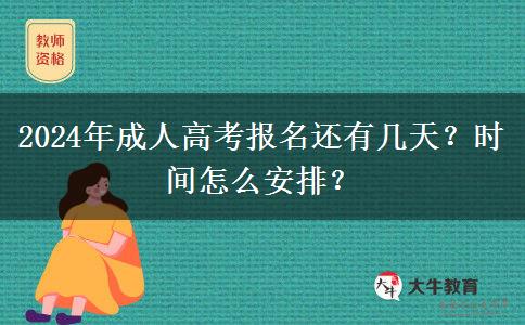 2024年成人高考报名还有几天？时间怎么安排？