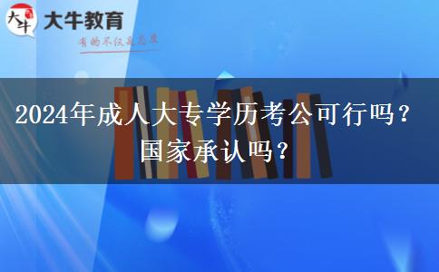 2024年成人大专学历考公可行吗?国家承认吗?
