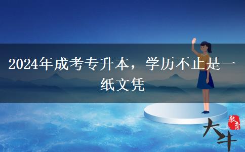 2024年成考专升本成人学历能做这些事!别再傻傻听人说学历没用了