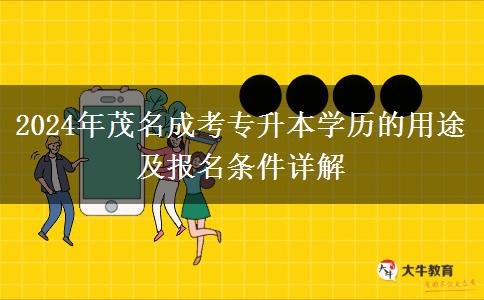 茂名成考专升本学历有哪些用途？考公考研都可以！（2024年新）