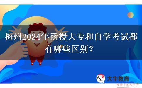 梅州2024年函授大专和自学考试都有哪些区别?