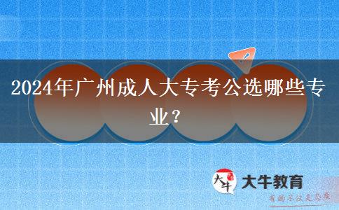 2024年广州成人大专考公选哪些专业?