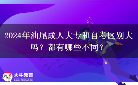 2024年汕尾成人大专和自考区别大吗？都有哪些不同？