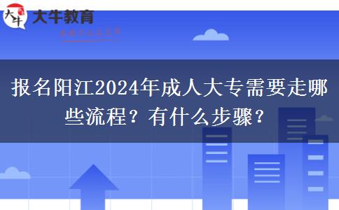 报名阳江2024年成人大专需要走哪些流程？有什么步骤？