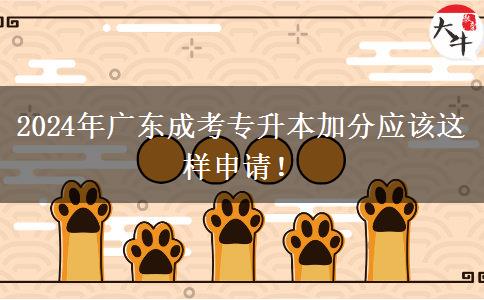 2024年广东成考专升本加分应该这样申请！