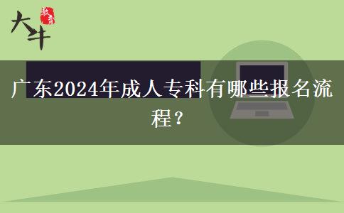 广东2024年成人专科有哪些报名流程?