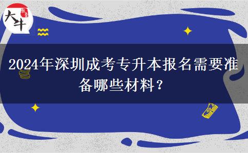 深圳成考专升本2024年报名需要哪些材料？
