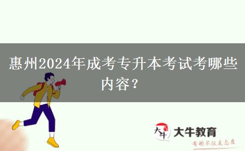 惠州2024年成考专升本考试考哪些内容？