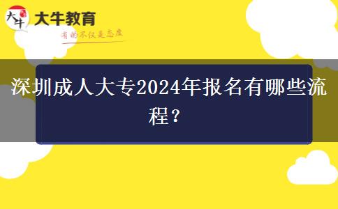 深圳成人大专2024年报名有哪些流程？