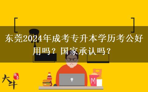 东莞2024年成考专升本学历考公好用吗?国家承认吗?