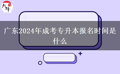 广东2024年成考专升本报名时间是什么