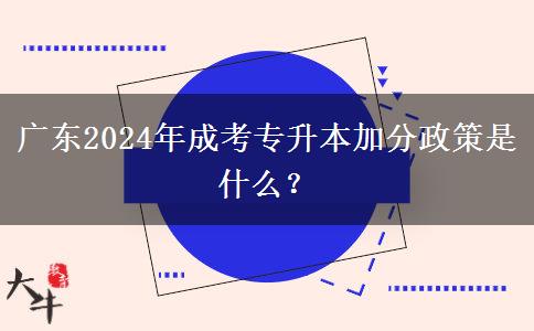 广东2024年成考专升本加分政策是什么?