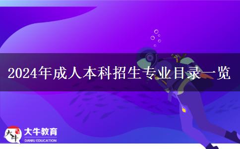 2024年成人本科招生专业目录一览