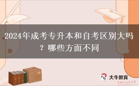 2024年成考专升本和自考区别大吗？哪些方面不同