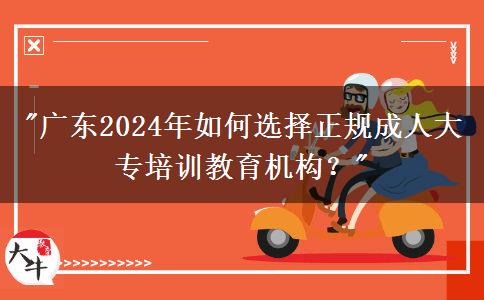 广东2024年如何选择正规成人大专培训教育机构
