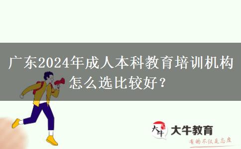 广东2024年成人本科教育培训机构怎么选比较好？