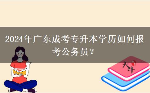 2024年广东成考专升本学历如何报考公务员？