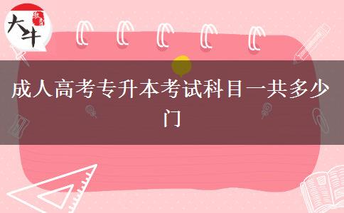 成人高考专升本考试科目一共多少门