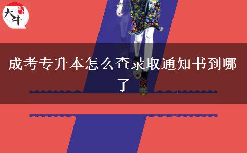 成考专升本怎么查录取通知书到哪了