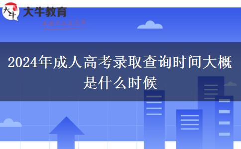 2024年成人高考录取查询时间大概是什么时候