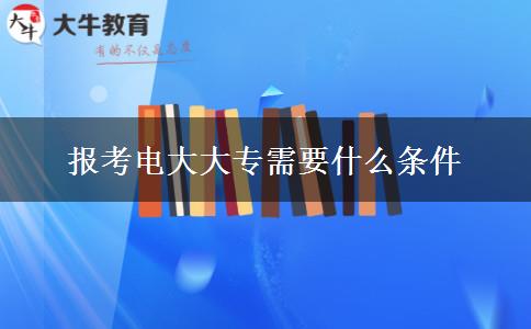 报考电大大专需要什么条件