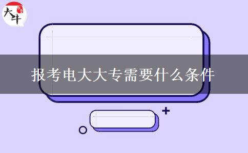 报考电大大专需要什么条件