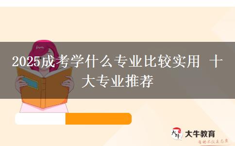 2025成考学什么专业比较实用 十大专业推荐
