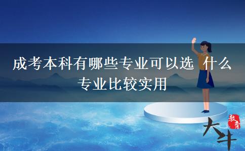 成考本科有哪些专业可以选 什么专业比较实用