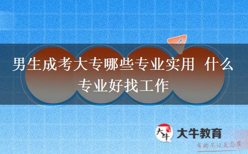 男生成考大专哪些专业实用 什么专业好找工作
