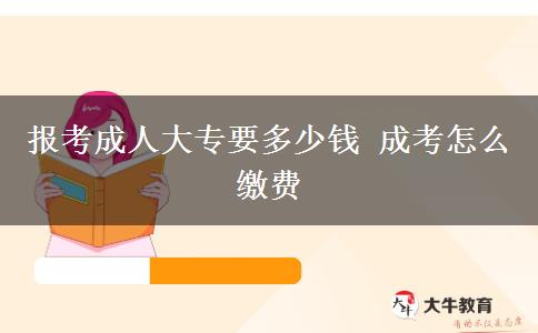 报考成人大专要多少钱 成考怎么缴费