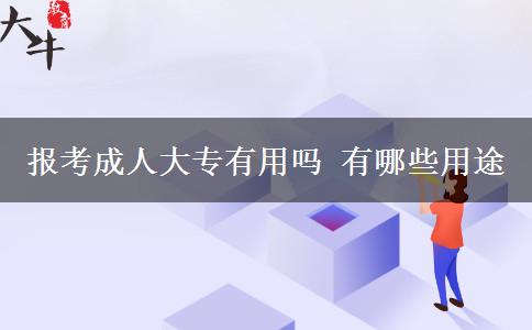 报考成人大专有用吗 有哪些用途