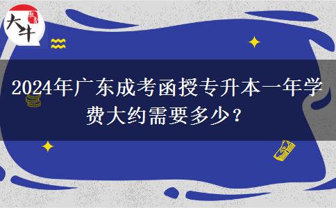 2024年广东成考函授专升本一年学费大约需要多少？