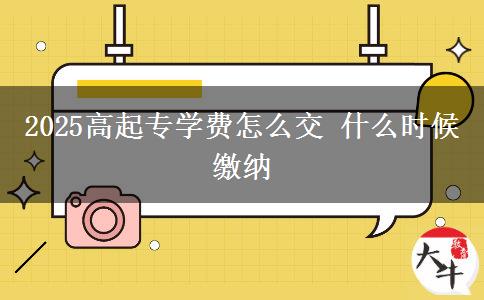 2025高起专学费怎么交 什么时候缴纳