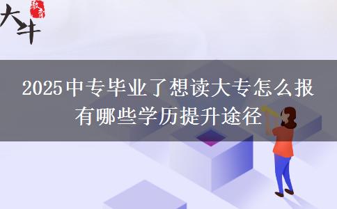 2025中专毕业了想读大专怎么报 有哪些学历提升途径