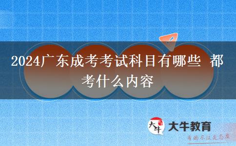 2024广东成考考试科目有哪些 都考什么内容