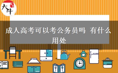 成人高考可以考公务员吗 有什么用处