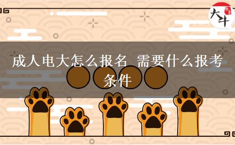 成人电大怎么报名 需要什么报考条件